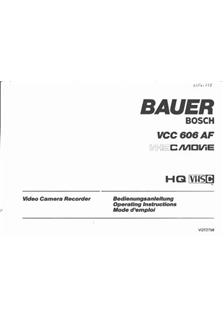 Bauer VCC 606 AF manual. Camera Instructions.